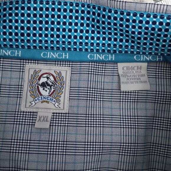 Cinch Shirt Men's 2XL Button Down Multicolor Plaid Western Long Sleeve Cowboy - Picture 6 of 15